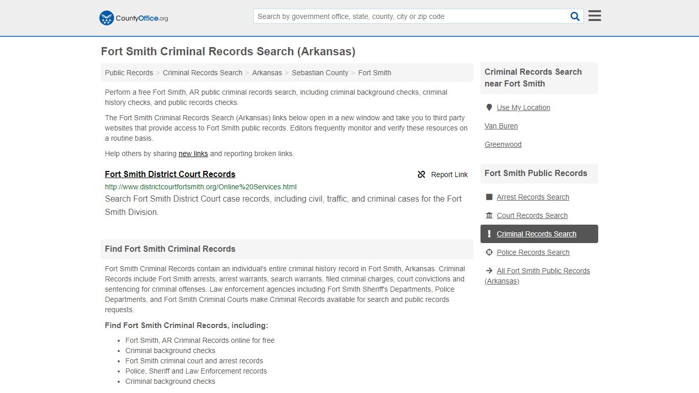 Criminal Records Search - Fort Smith, AR (Arrests, Jails ...