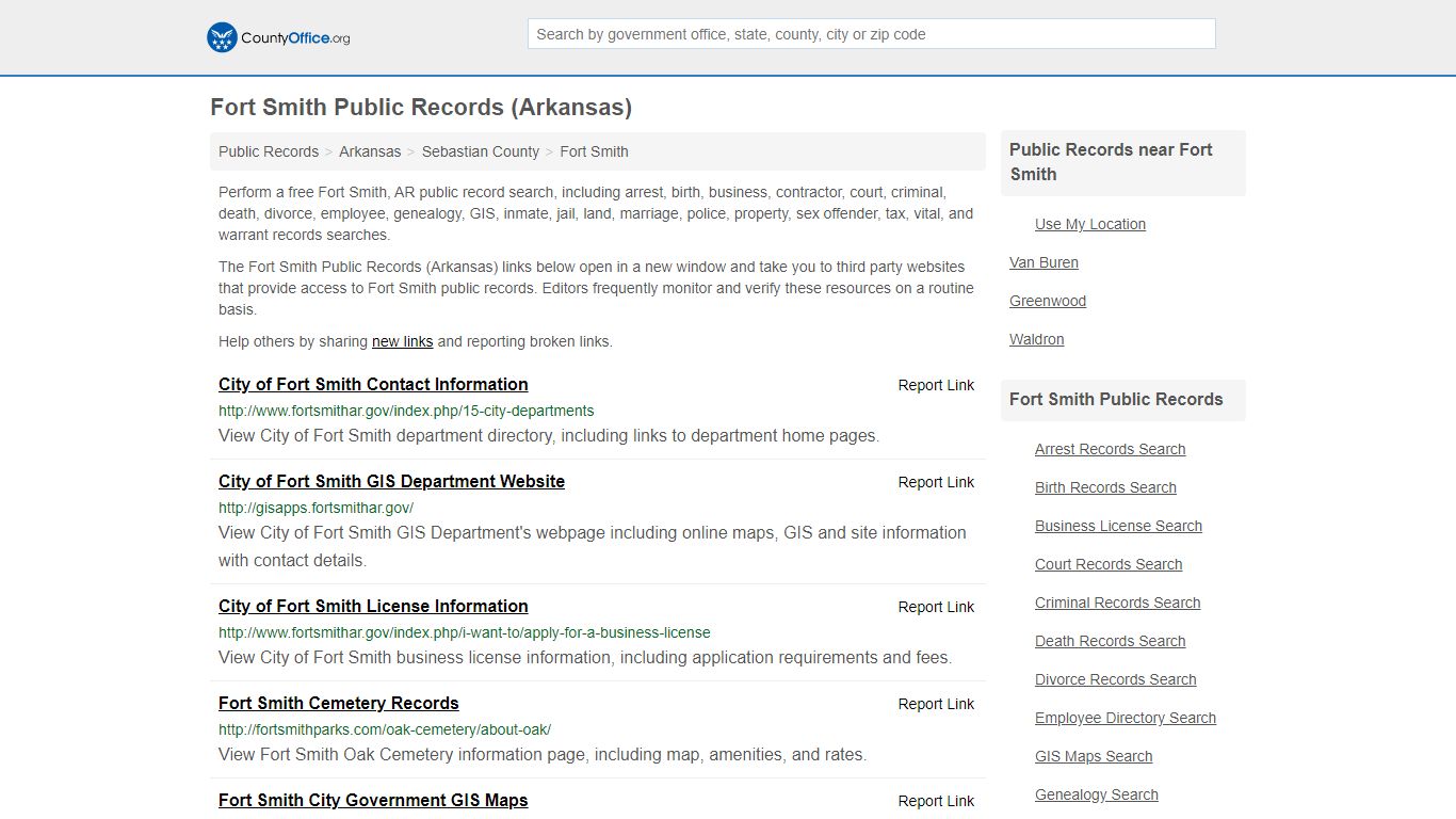 Public Records - Fort Smith, AR (Business, Criminal, GIS ...