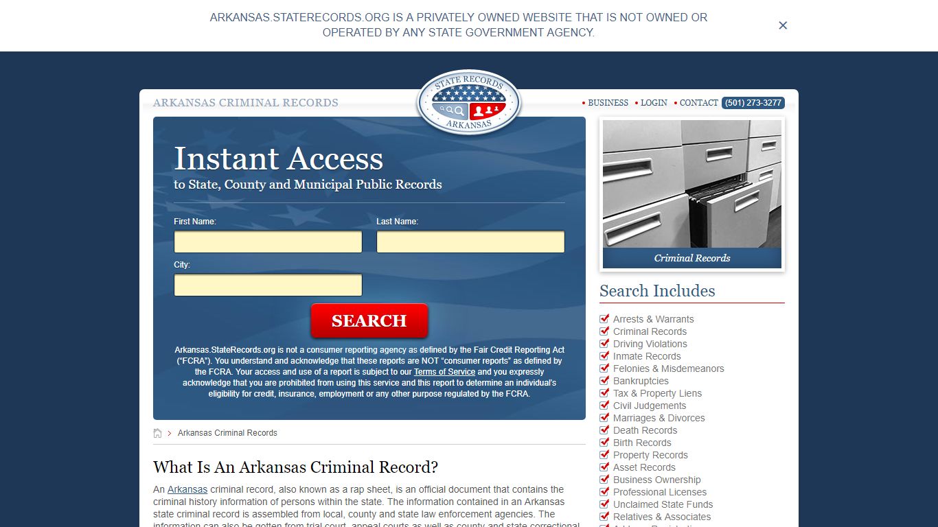 Arkansas Criminal Records | StateRecords.org